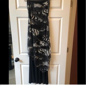 Cache Strapless One Piece Black Jumpsuit With Over Dress